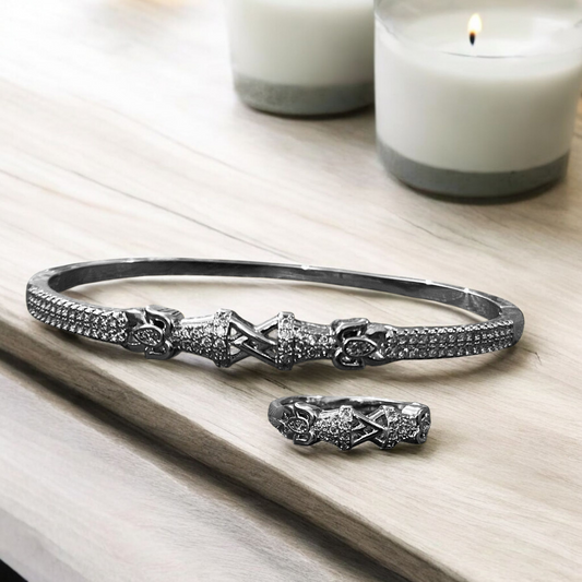 silver arrow crystal bangle