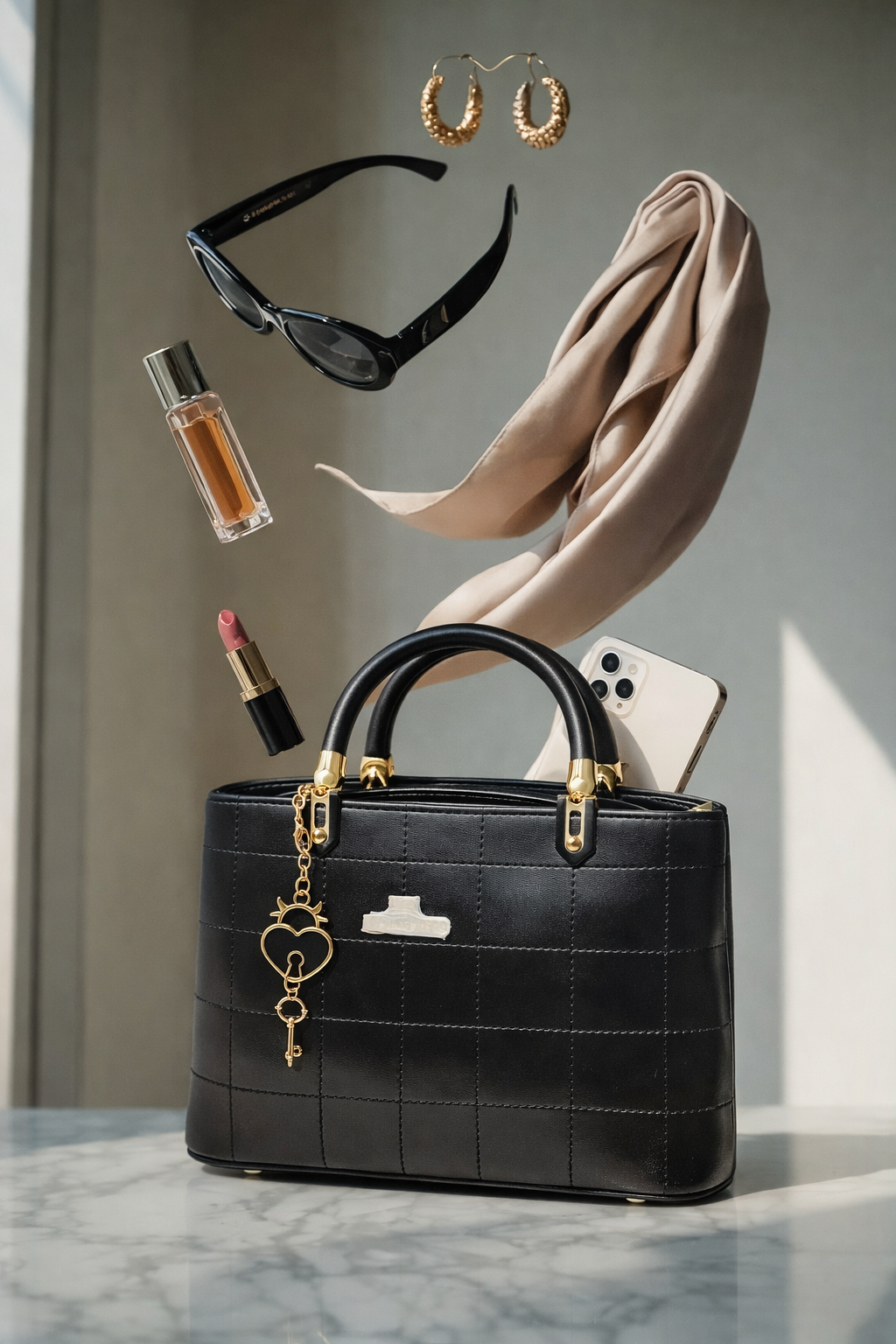 Quilted Top Handle Bag