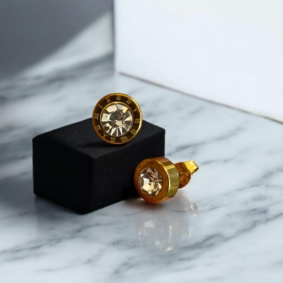 Gold Crystal Studs