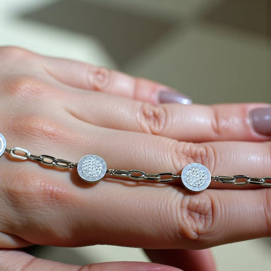 Roman Luxe Crystal Disc Bracelet