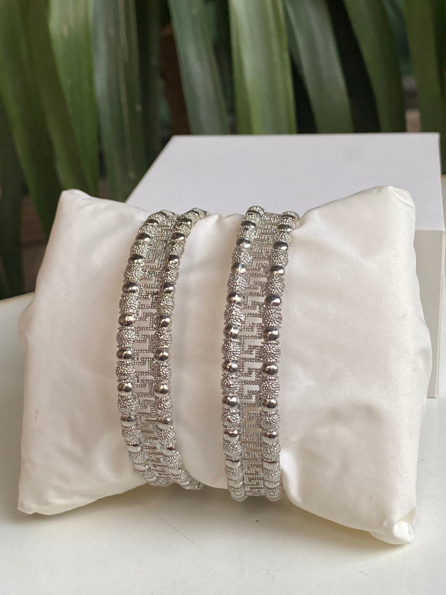 Silver Maize Bangles