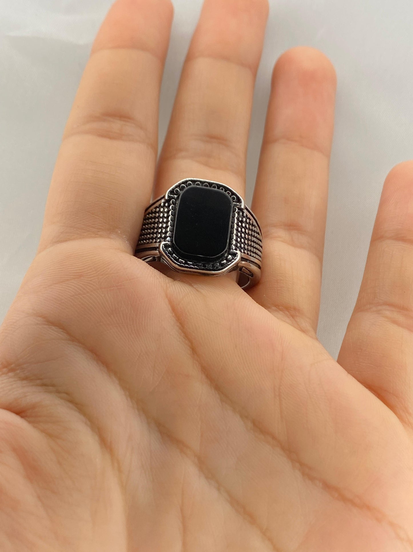 Midnight Black Stone Ring