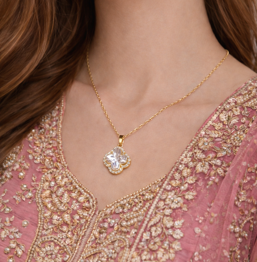 Crystal Bloom Pendant Set