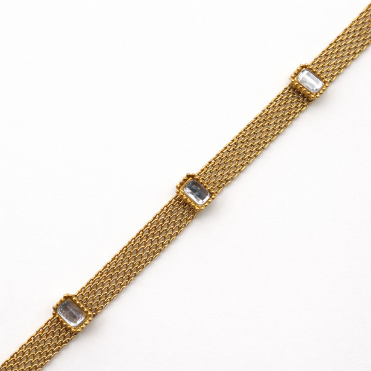 Golden Mesh Crystal Bracelet