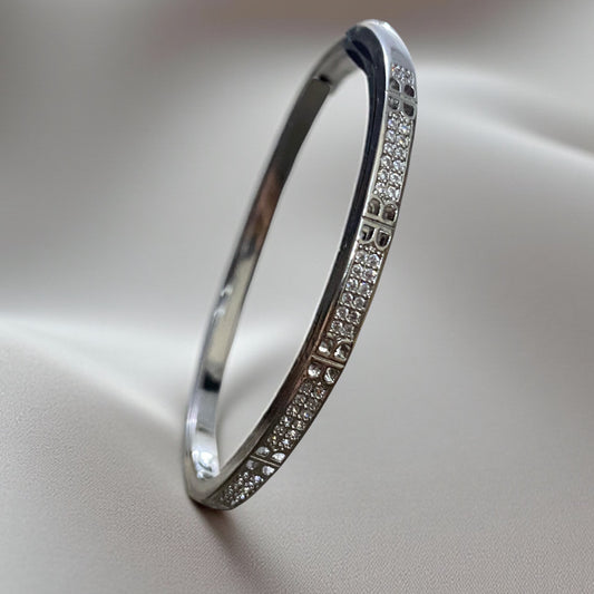 silver crystal bangle