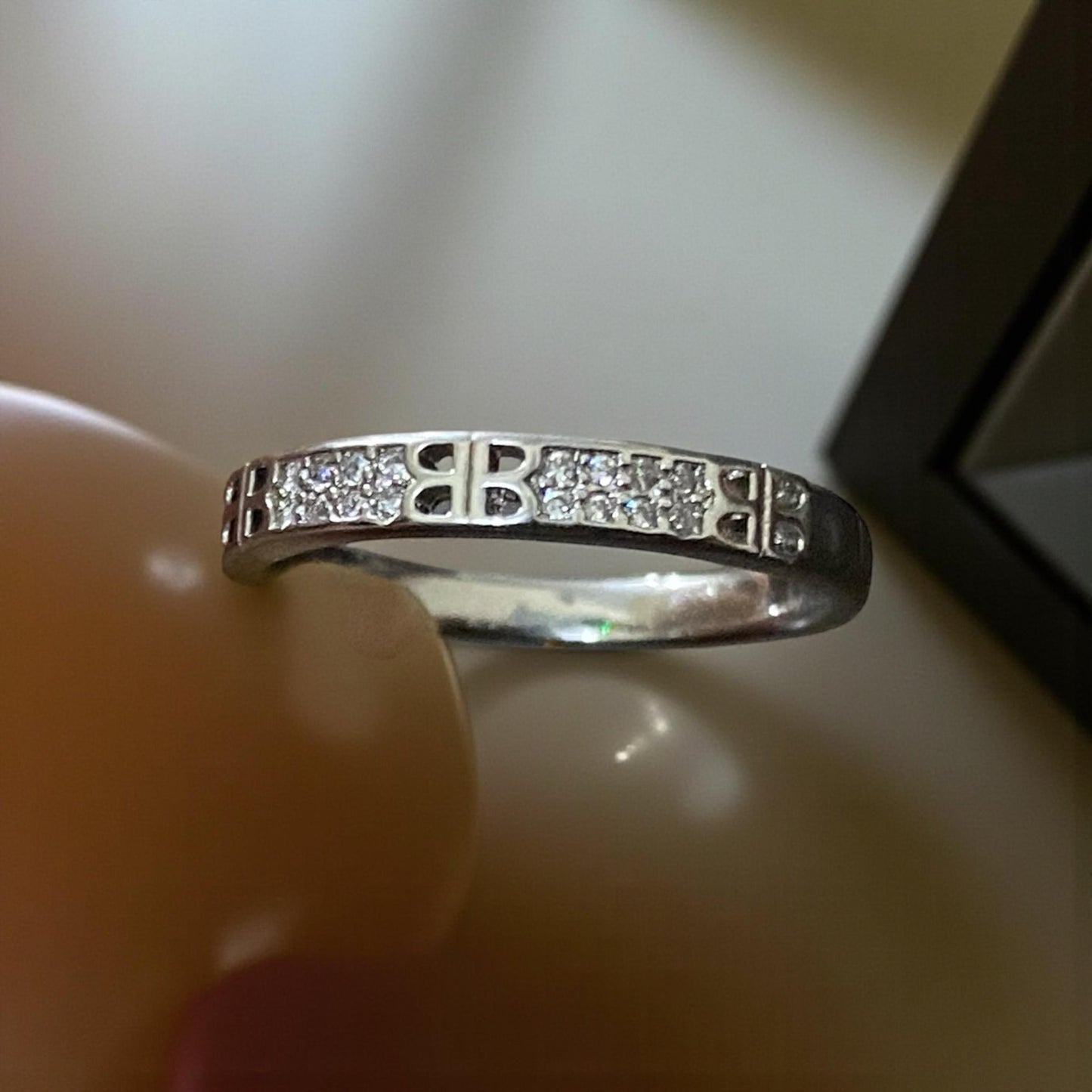 silver crystal bangle