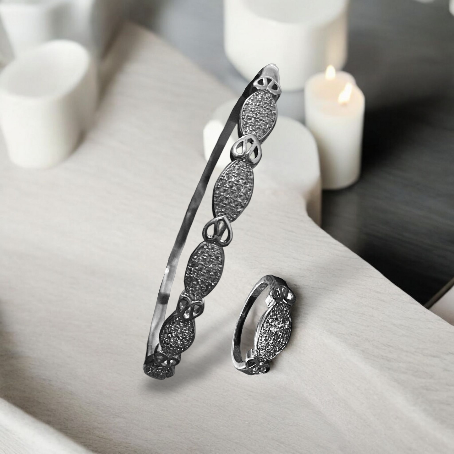 Silver Radiant Edge Bangle