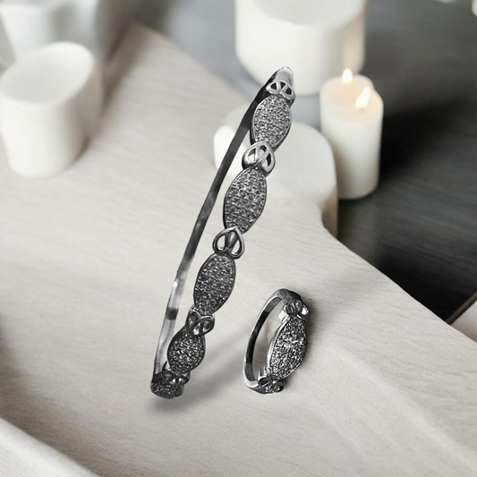 Silver Radiant Edge Bangle