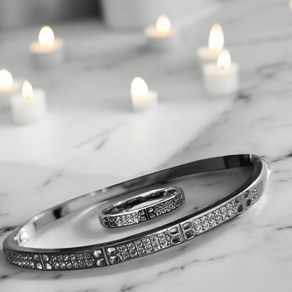 silver crystal bangle