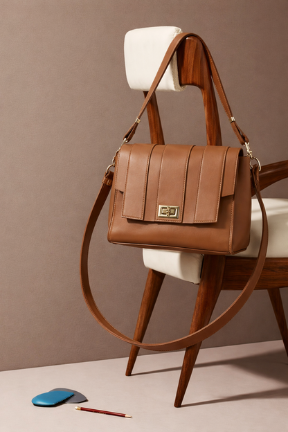 Lock Detail Crossbody Bag