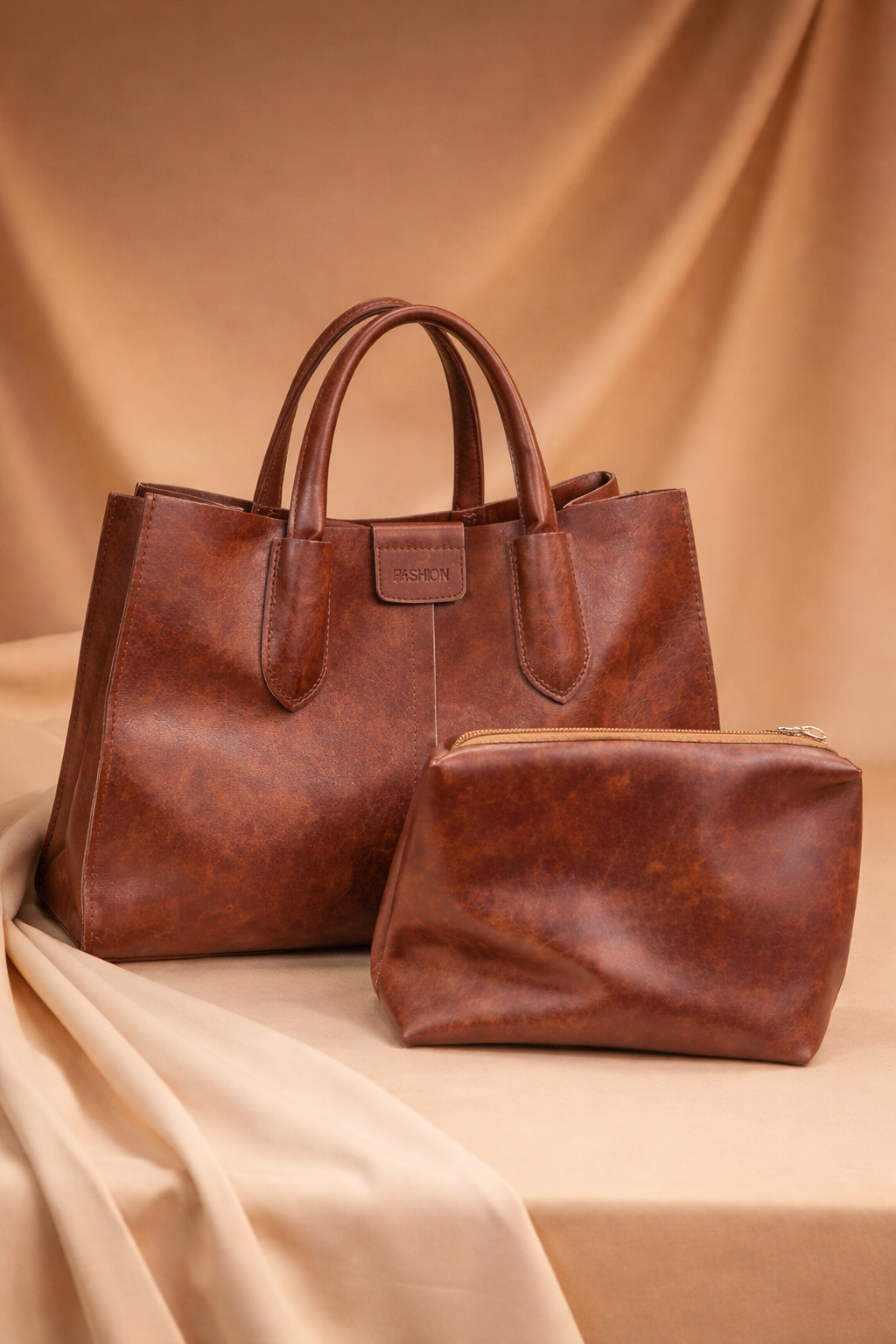 Vintage Tote & Pouch Set