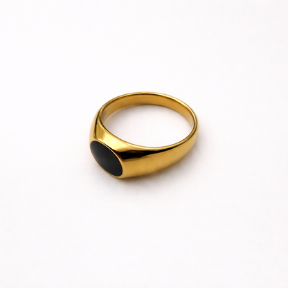 Gold Black Stone  Ring