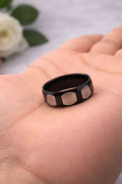 Faceted Stainless Steel Band Ring