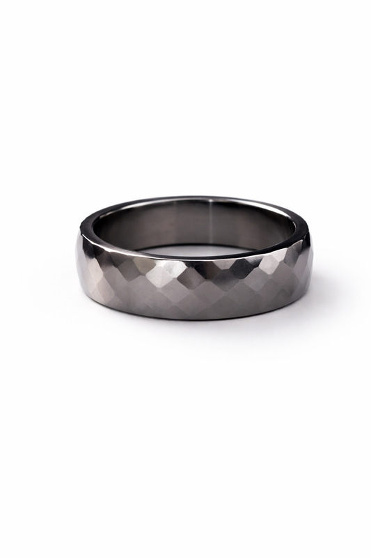 Faceted Hammered Ring