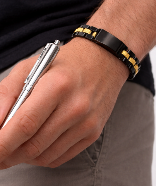 Black & Gold Steel Bracelet