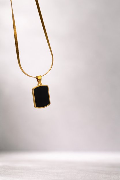 Men’s Black Tag Pendant (gold)