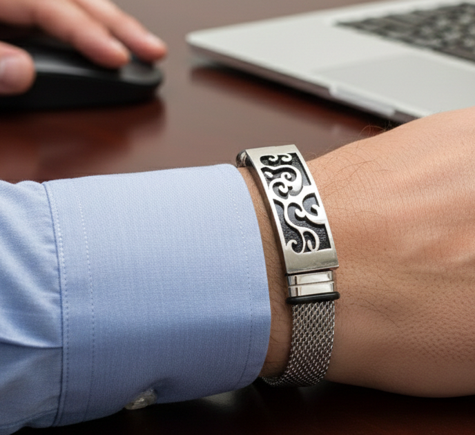 Men’s Silver Mesh Bracelet