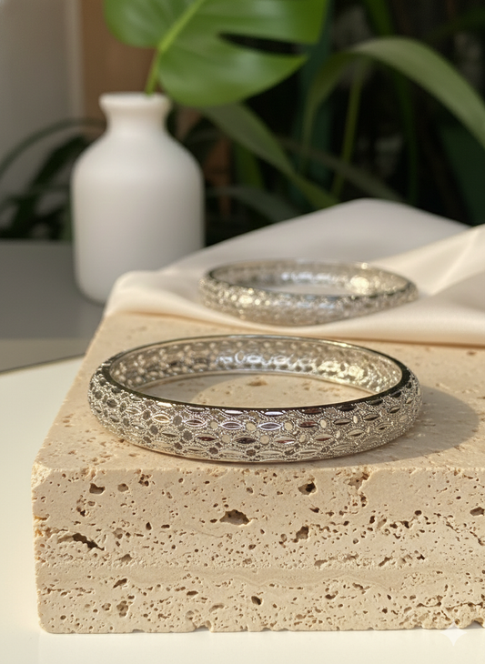 Silver Mesh Bangles