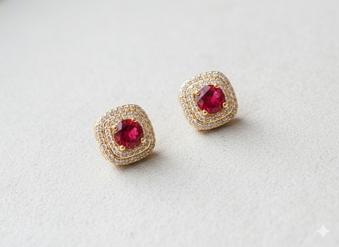 Multi Color Square Studs