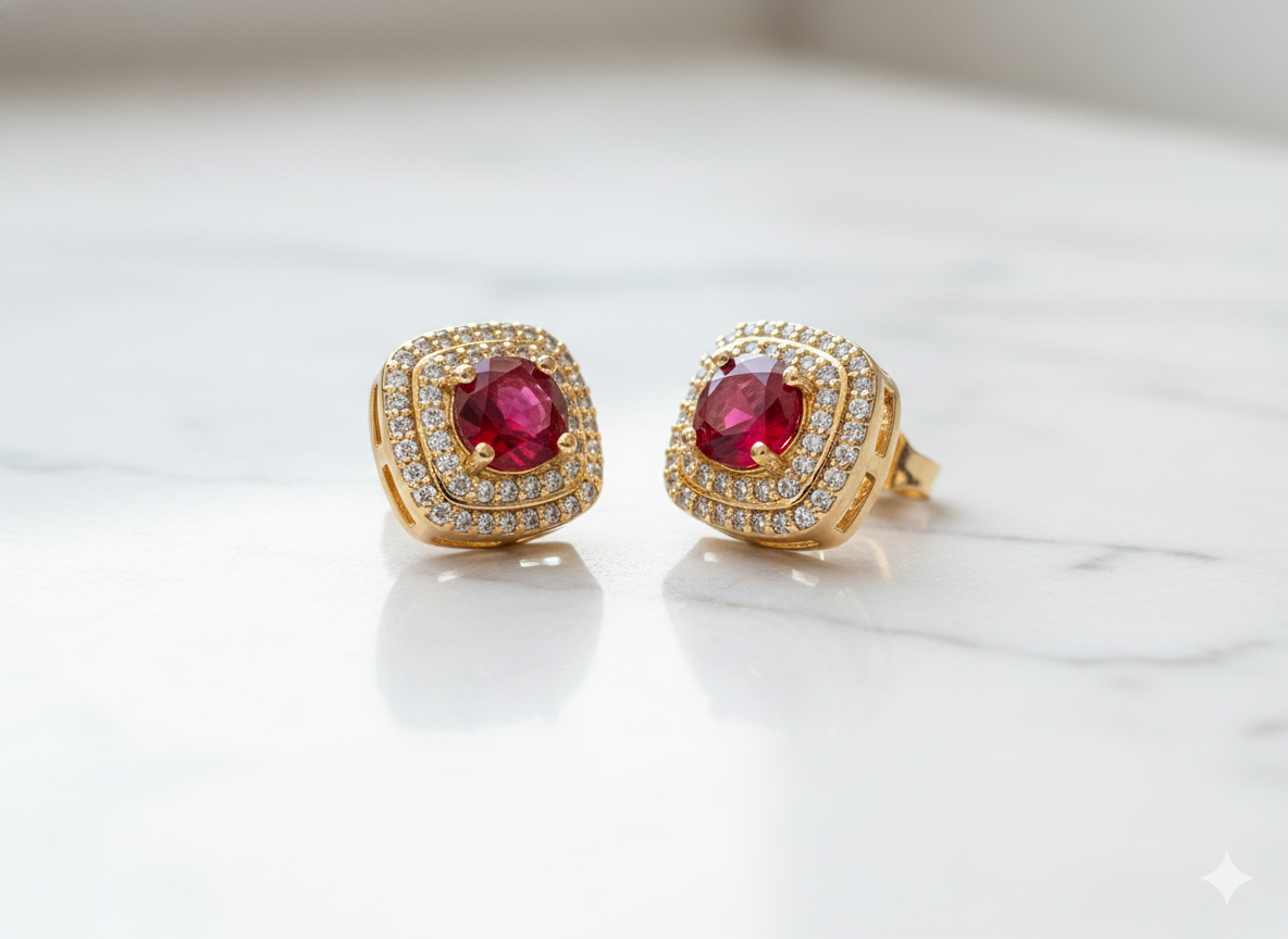 Multi Color Square Studs