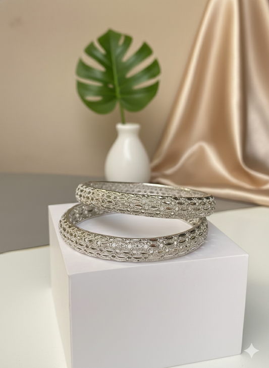 Silver Mesh Bangles
