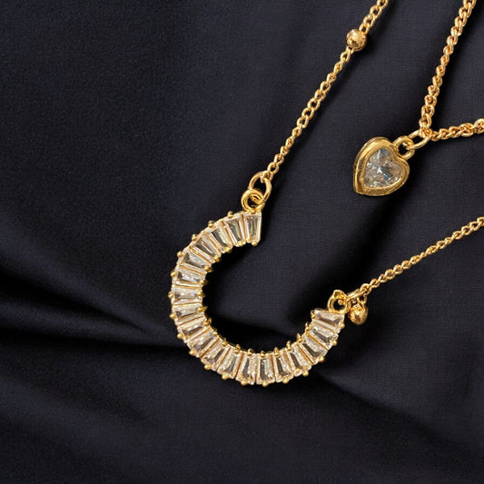 Golden Dual Layer Pendant Set