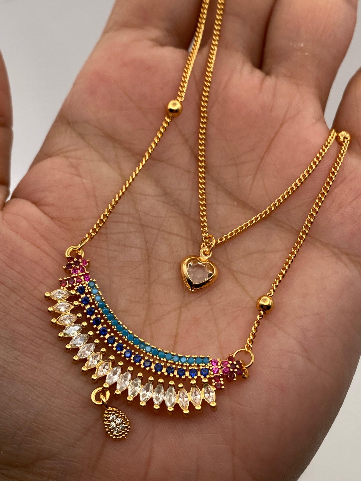 Multi Color Stones Traditional Set