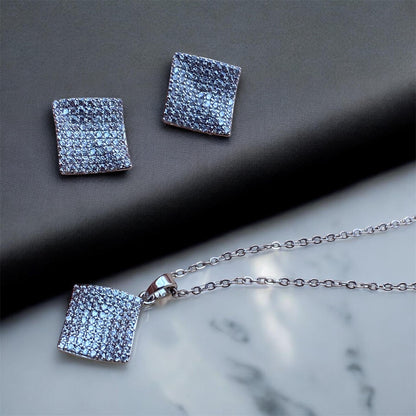 Square Crystal Pendant Set