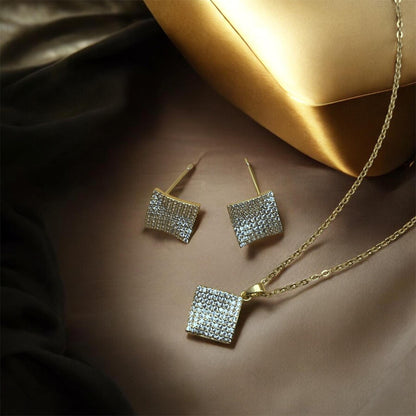 Square Crystal Pendant Set