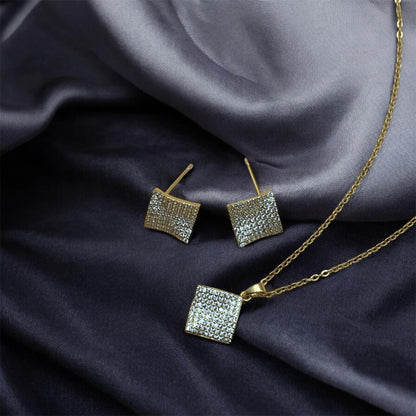 Square Crystal Pendant Set
