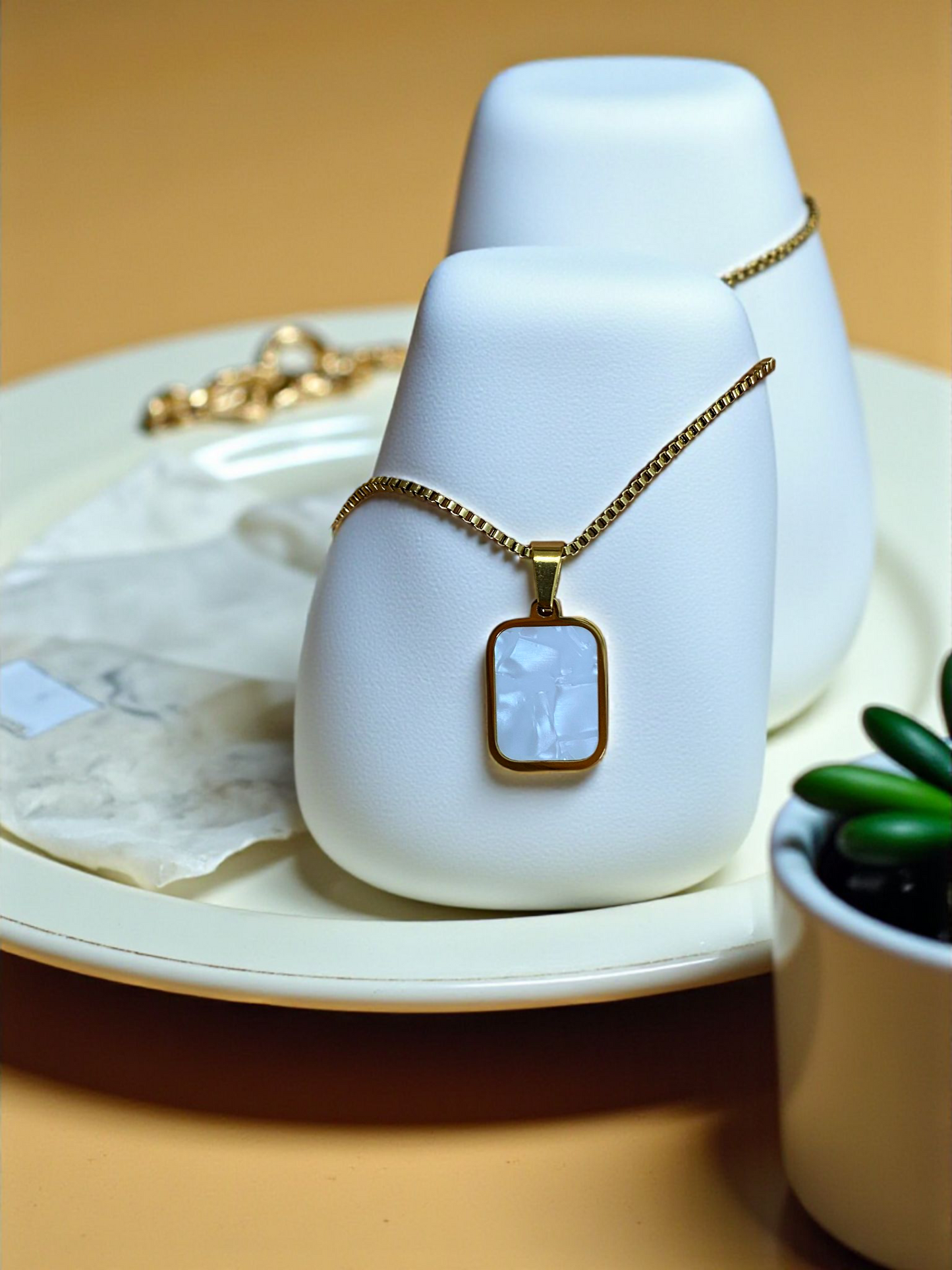 Dual-Sided Onyx & Marble Pendant