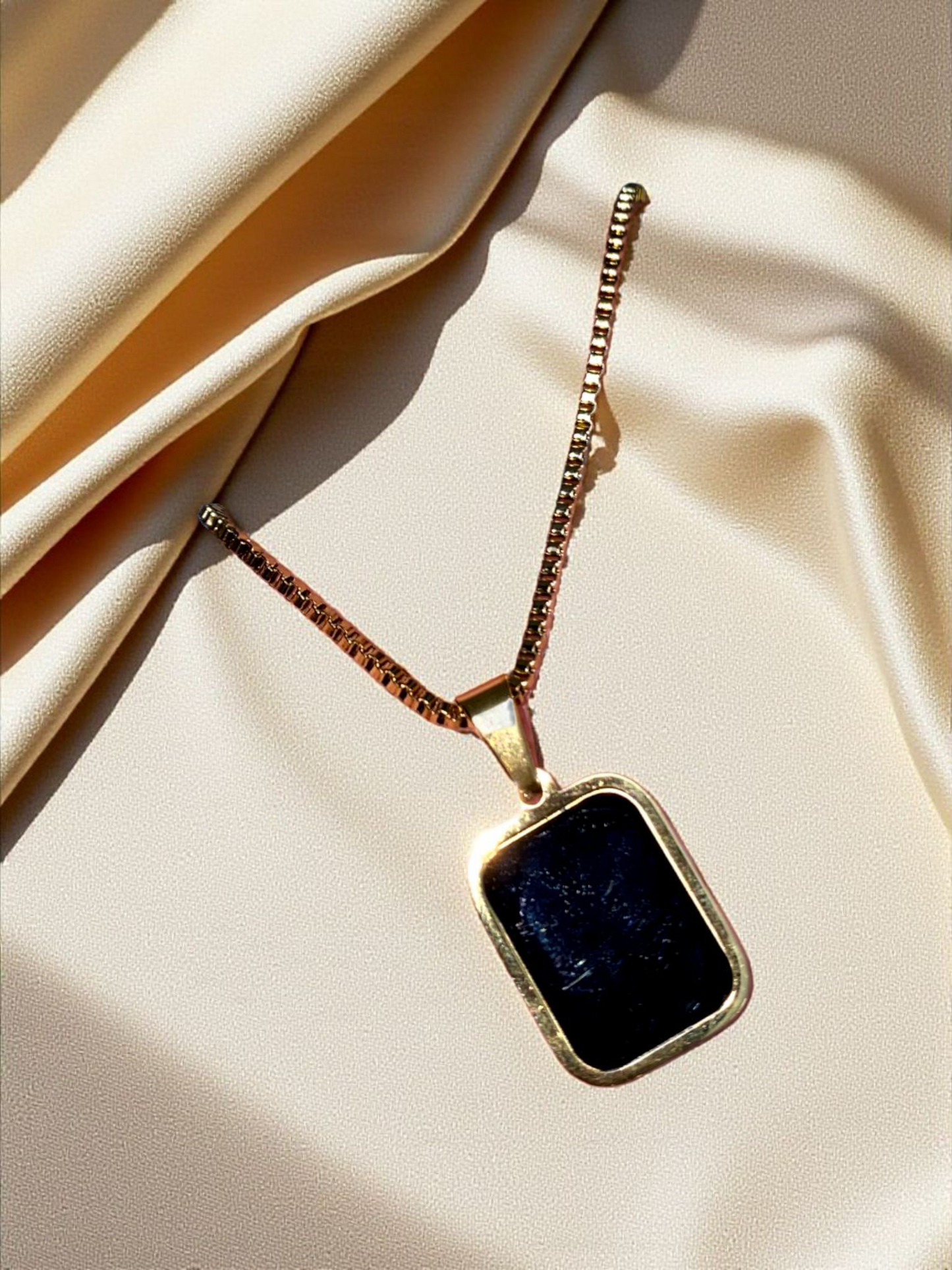 Dual-Sided Onyx & Marble Pendant