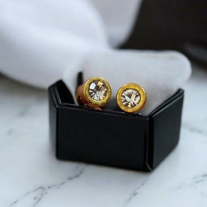 Gold Crystal Studs