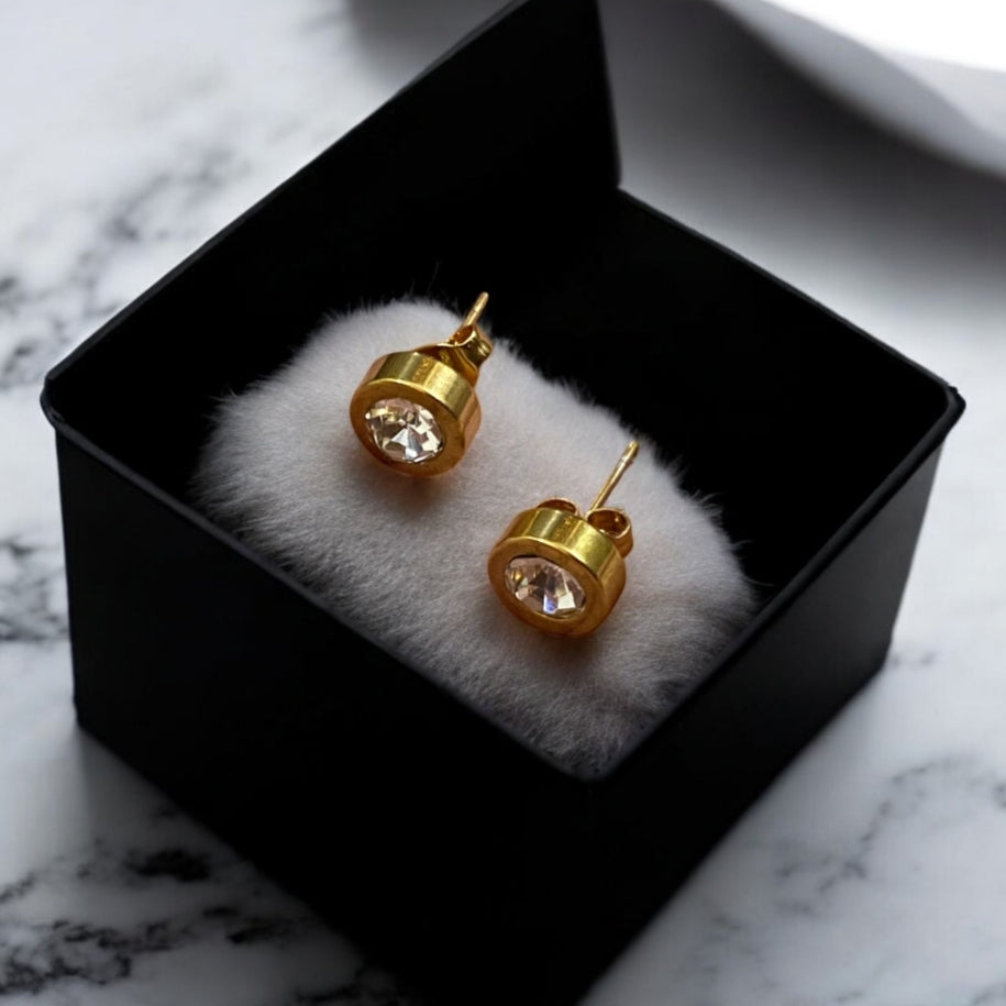 Gold Crystal Studs