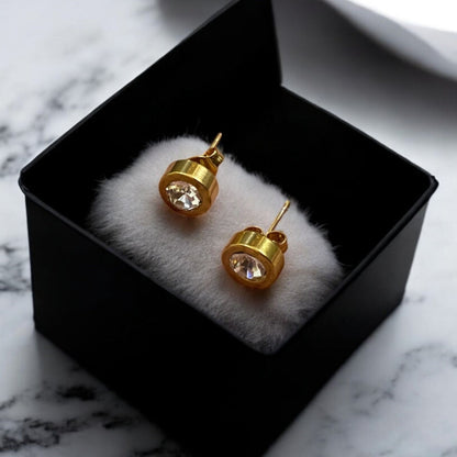 Gold Crystal Studs