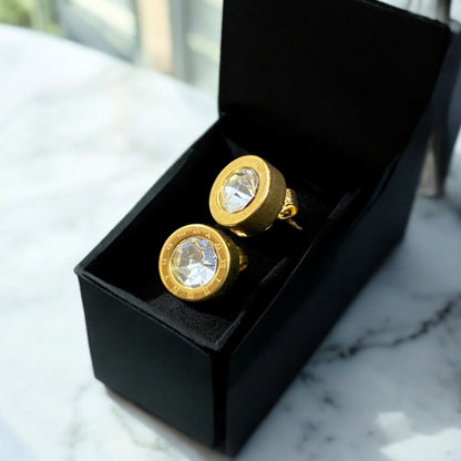 Gold Crystal Studs