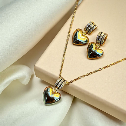 Chic Heart Pendant Set