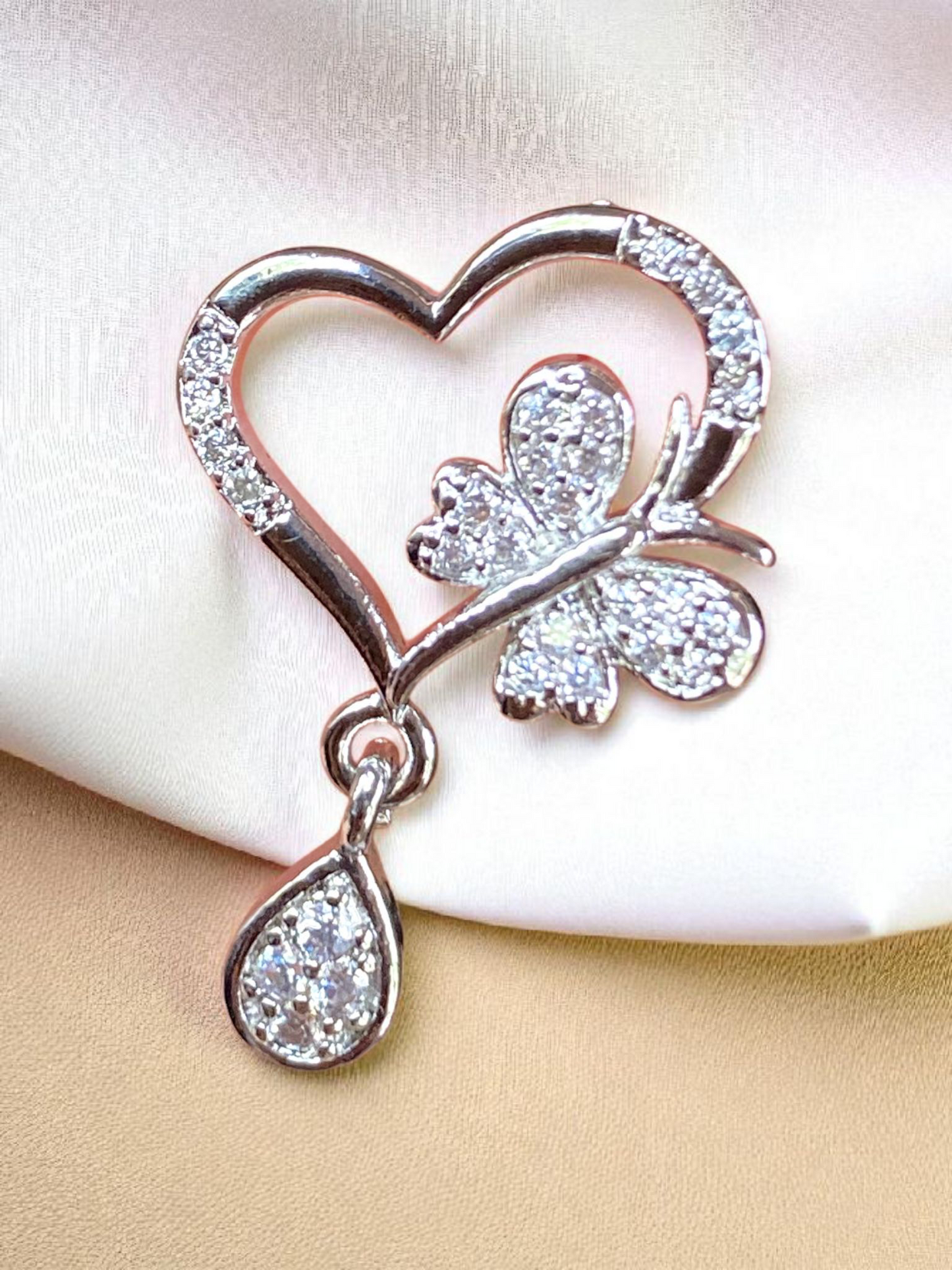 Butterfly Heart Pendant Set