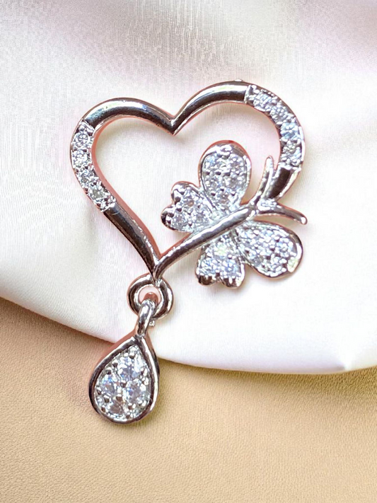 Butterfly Heart Pendant Set