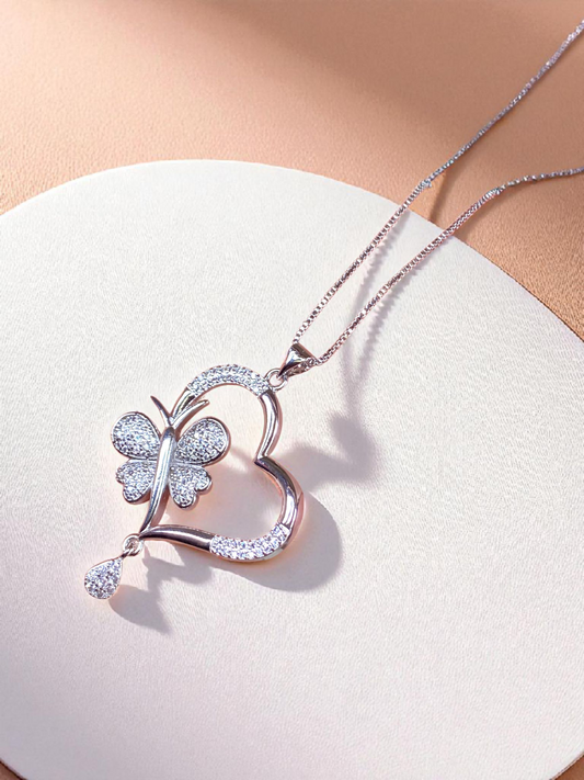 Butterfly Heart Pendant Set