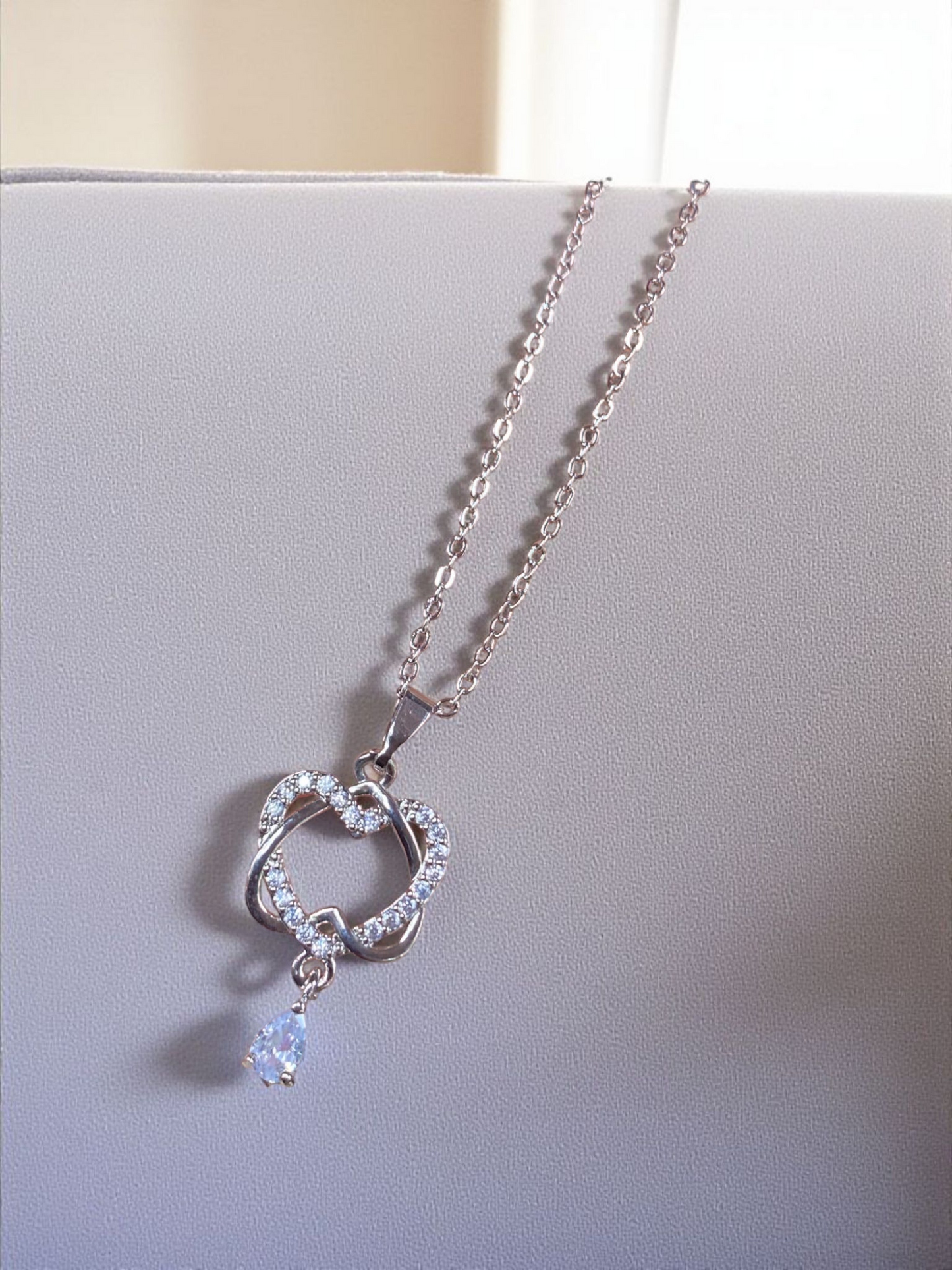 Crystal Dewdrop Heart Set