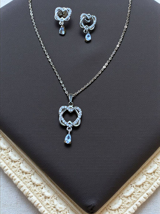 Crystal Dewdrop Heart Set