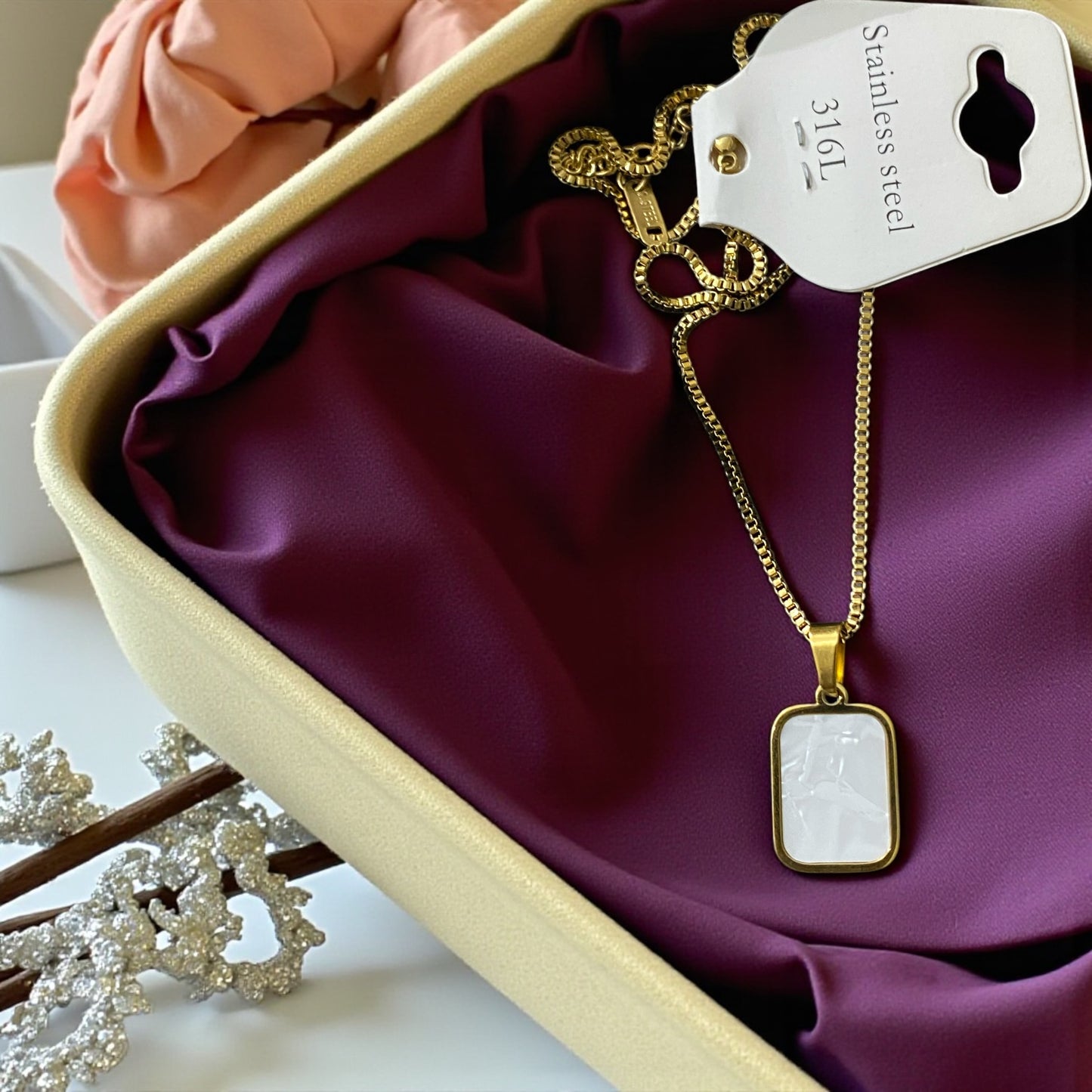 Dual-Sided Onyx & Marble Pendant