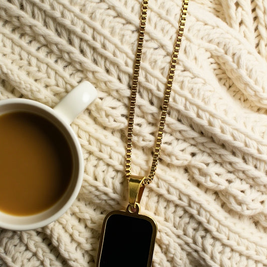 Dual-Sided Onyx & Marble Pendant