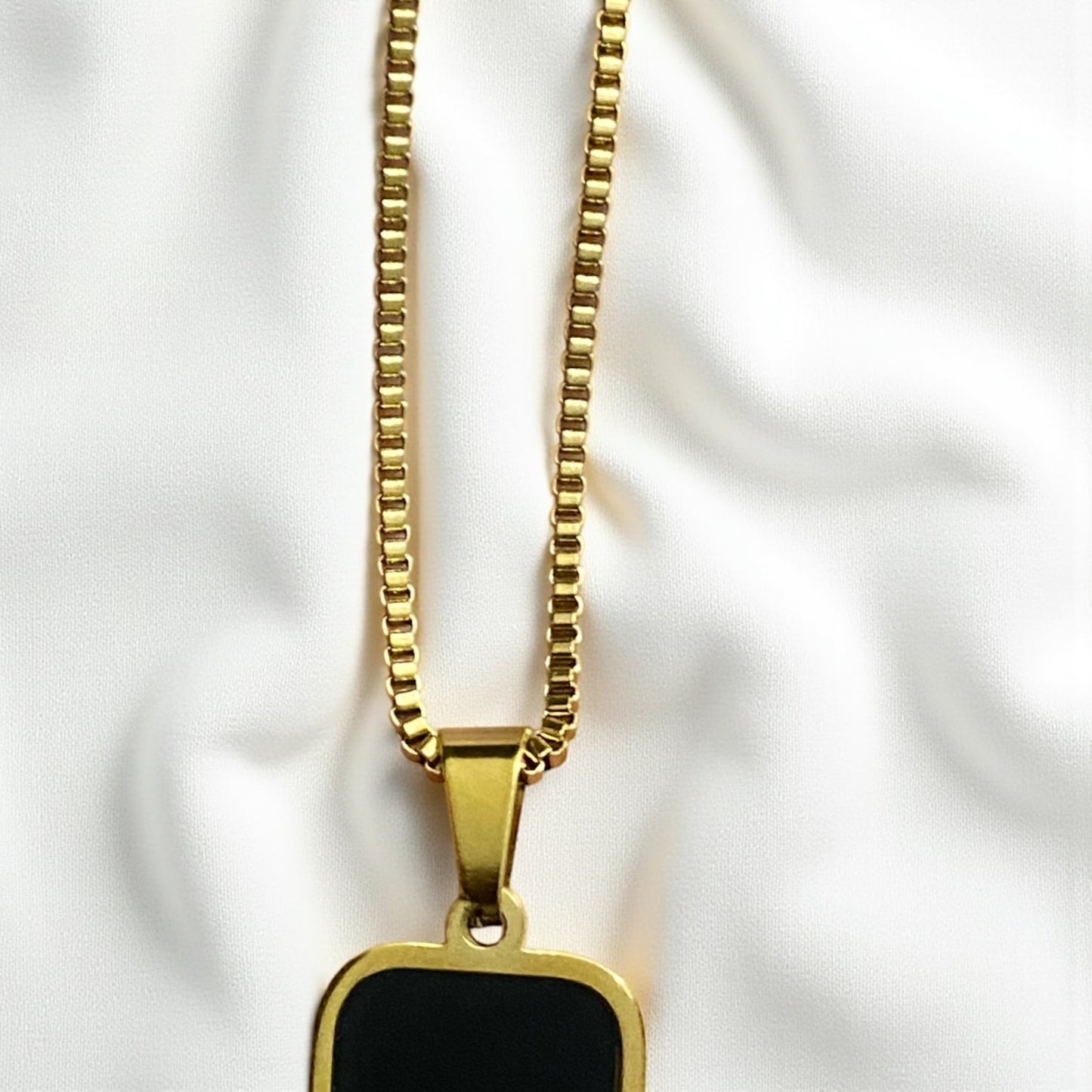 Dual-Sided Onyx & Marble Pendant