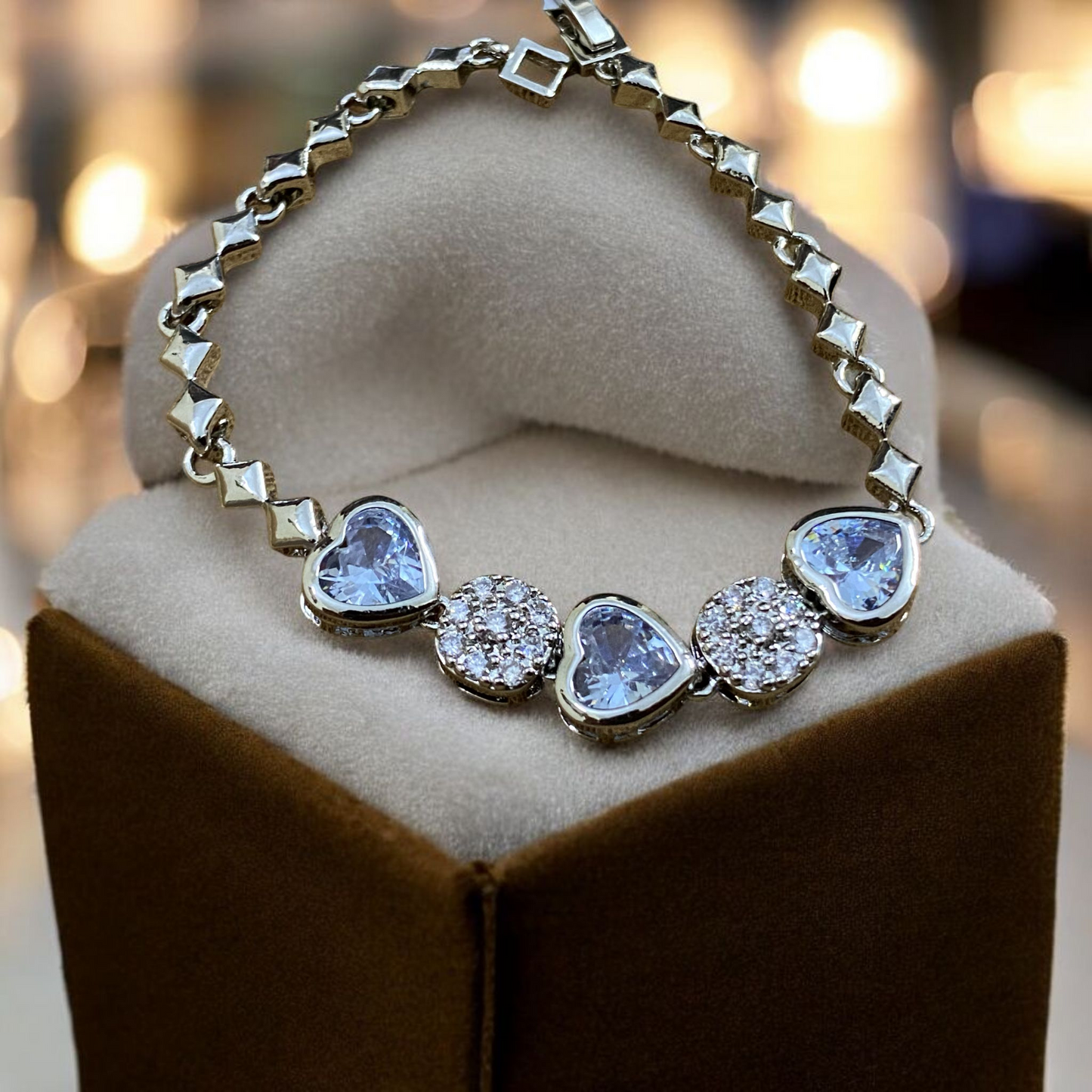 Radiant Heart Charm Bracelet – Red | Blue | Black