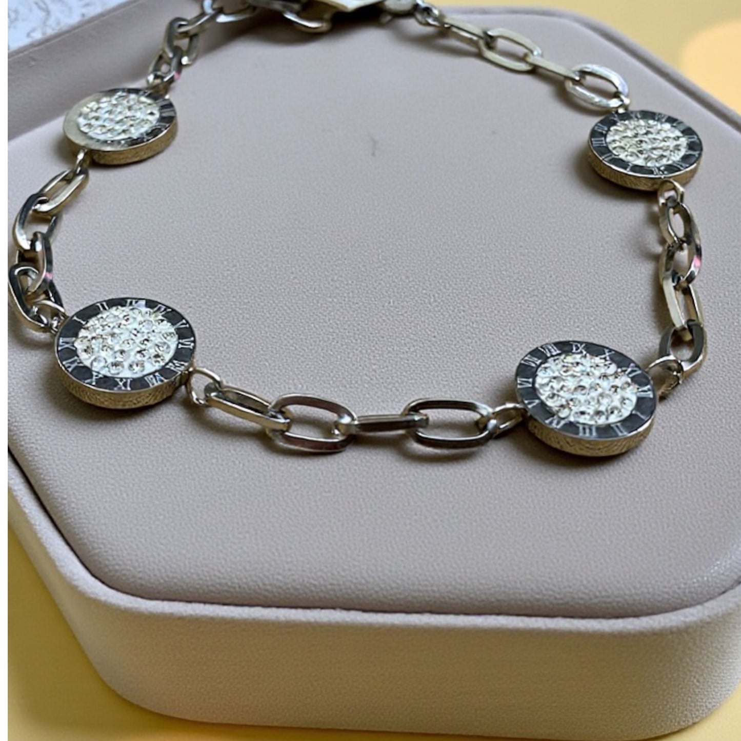 Roman Luxe Crystal Disc Bracelet