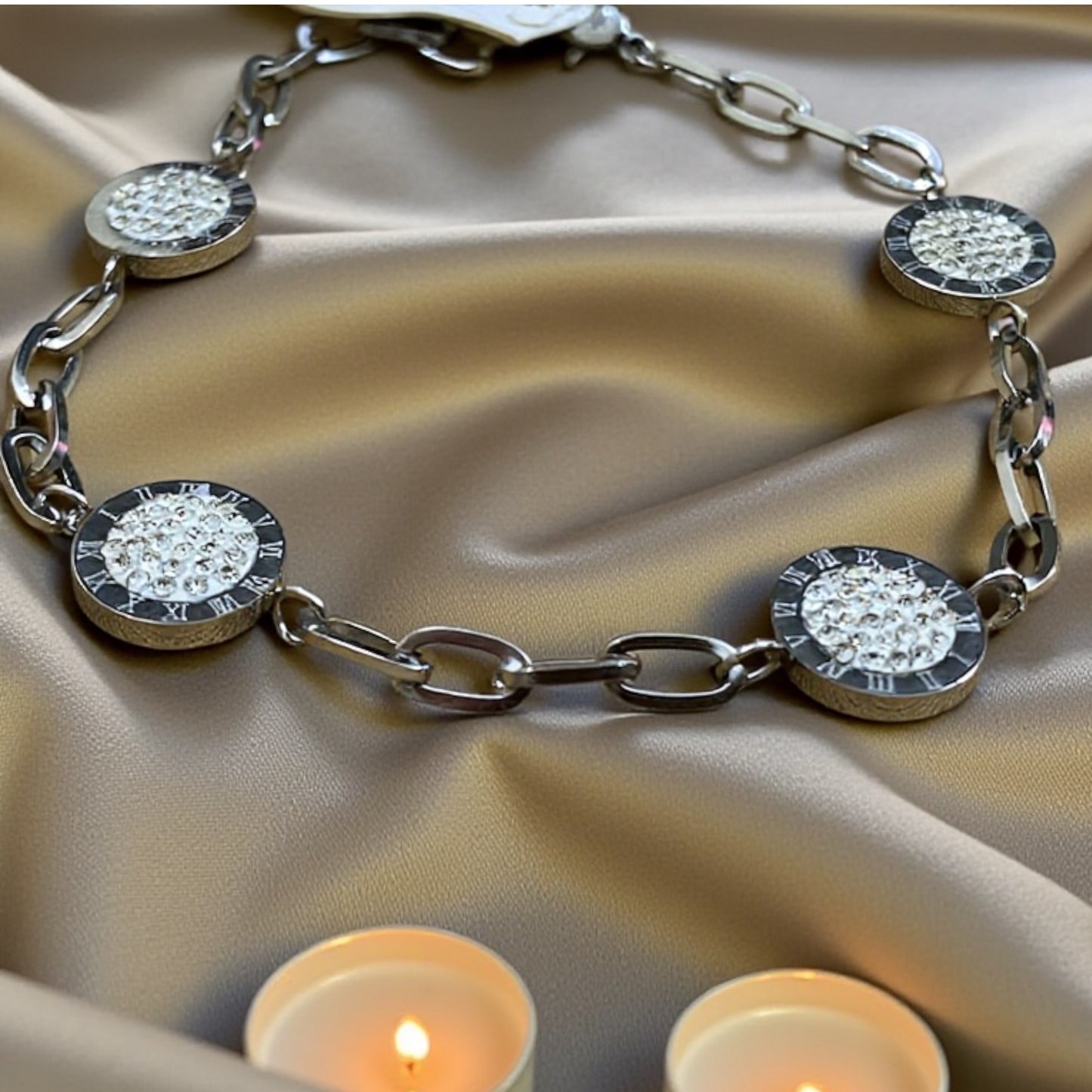 Roman Luxe Crystal Disc Bracelet