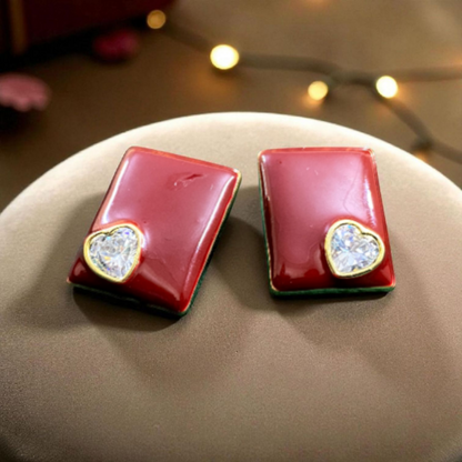 Ruby Tile Earrings