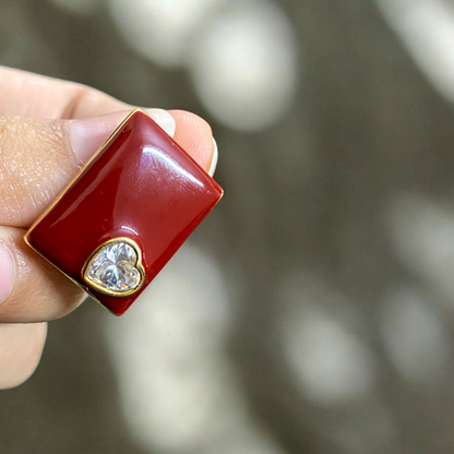 Ruby Tile Earrings